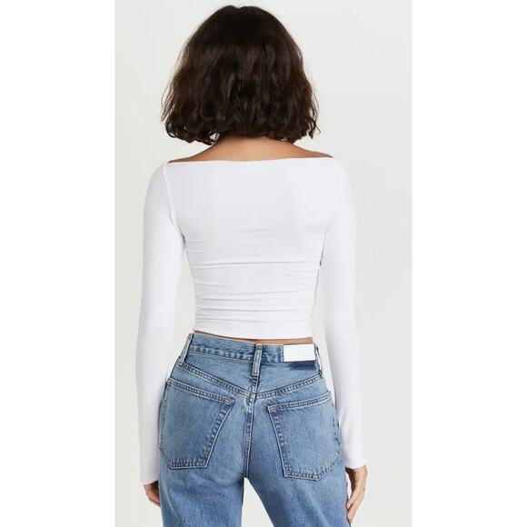 NWT Revolve SER.O.YA Women's Artemis Twist Neck Cutout Blouse Top White Size XL - Picture 3 of 11